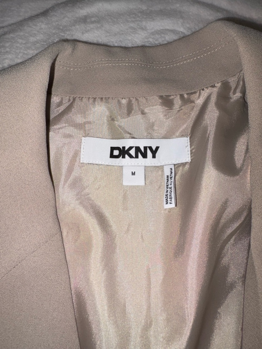 DKNY Two-Tone Satin-Front Blazer in Nude - Picture 6 of 7